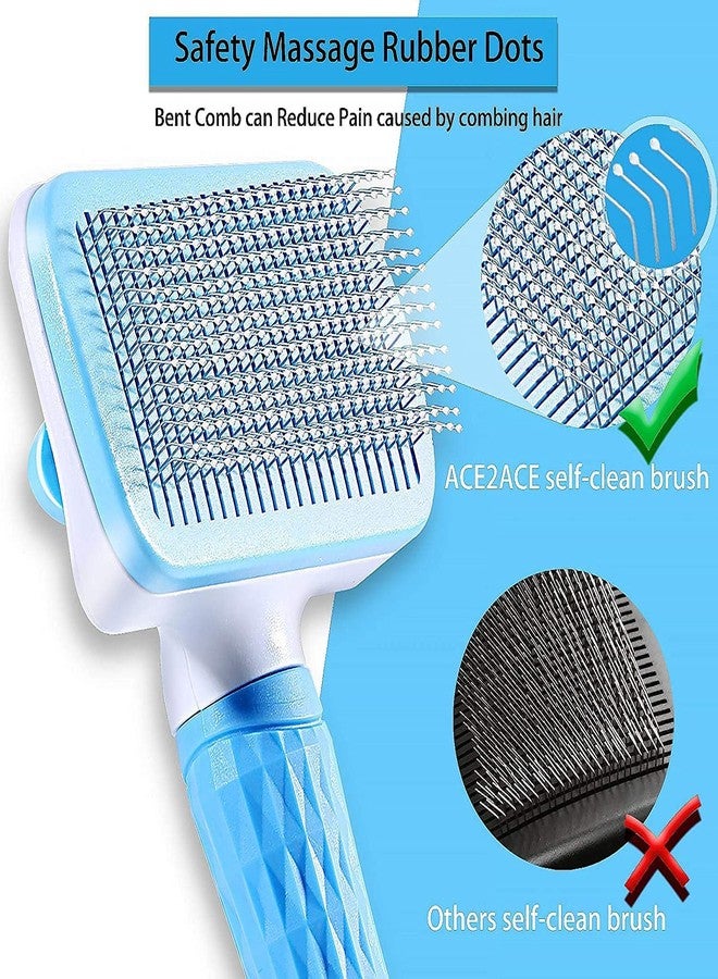 KittuPet 4 in 1 pet grooming kit dog brush cat comb silicone bath scrubber nail clipper file self cleaning hair remover shedding tool fur care detangler pet bath accessories for dogs cats long short hair - Image 3